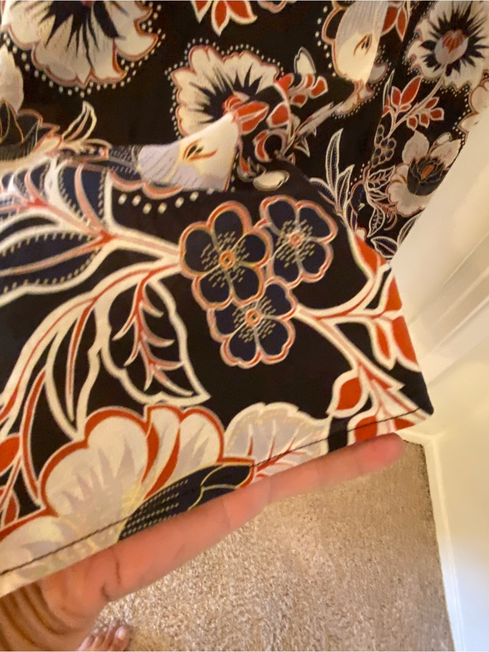 Who What Wear Black Floral Maxi Dress with Cream and Rust Accents - Picture 11 of 14